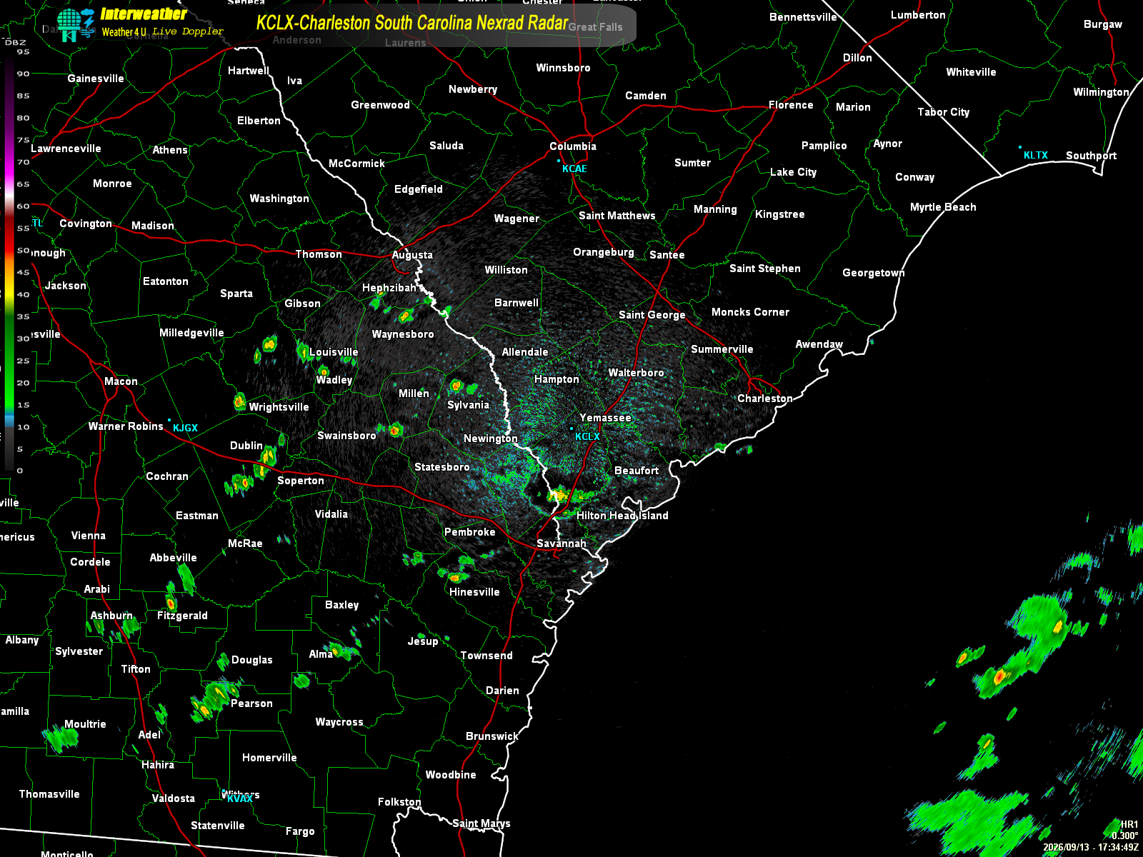 Live radar from KCLX