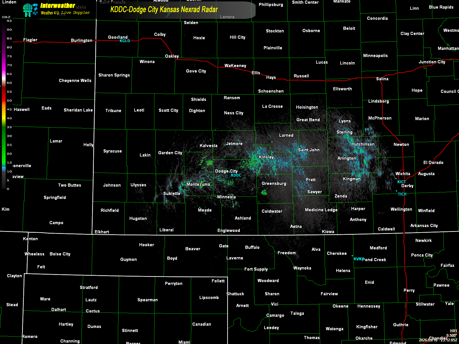 Live radar from KDDC