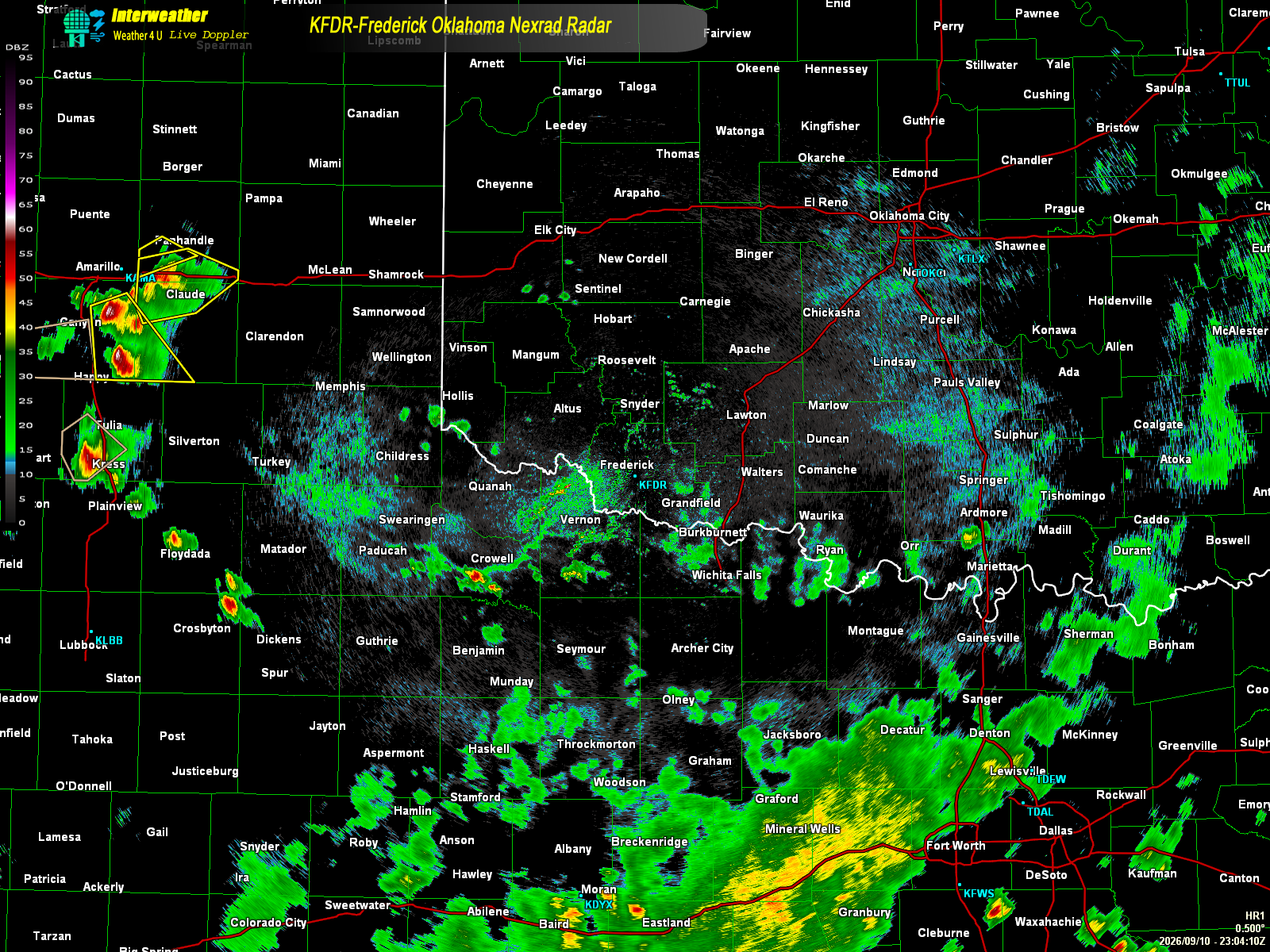 Live radar from KFDR