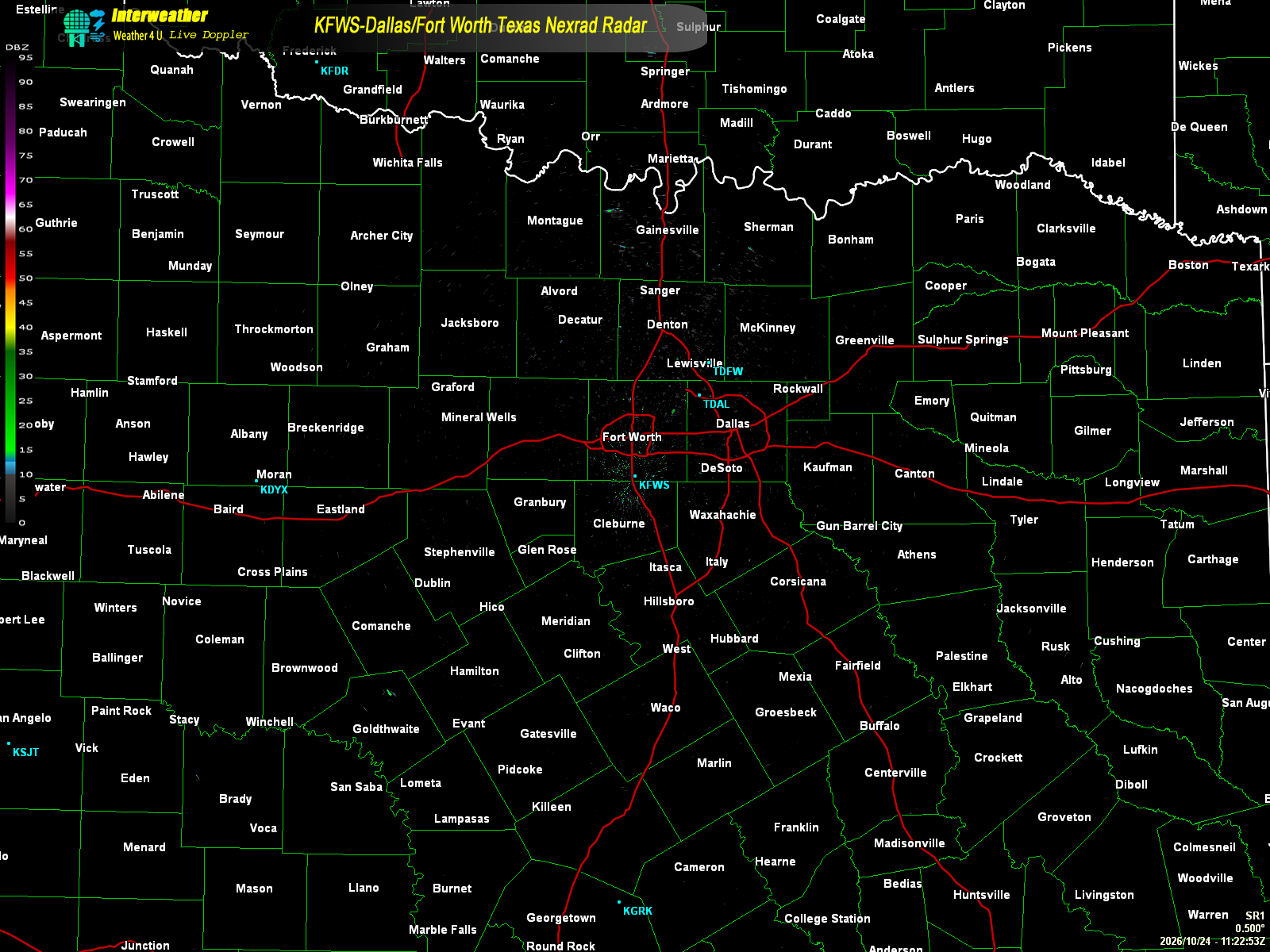 Live radar from KFWS