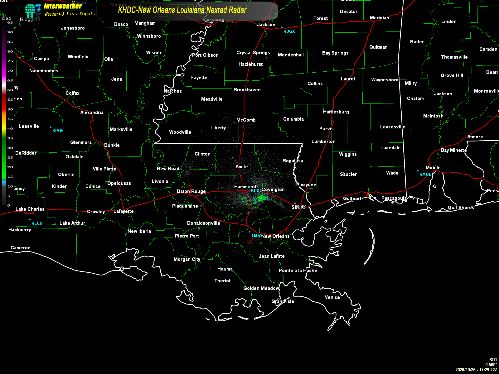 Live radar from KHDC