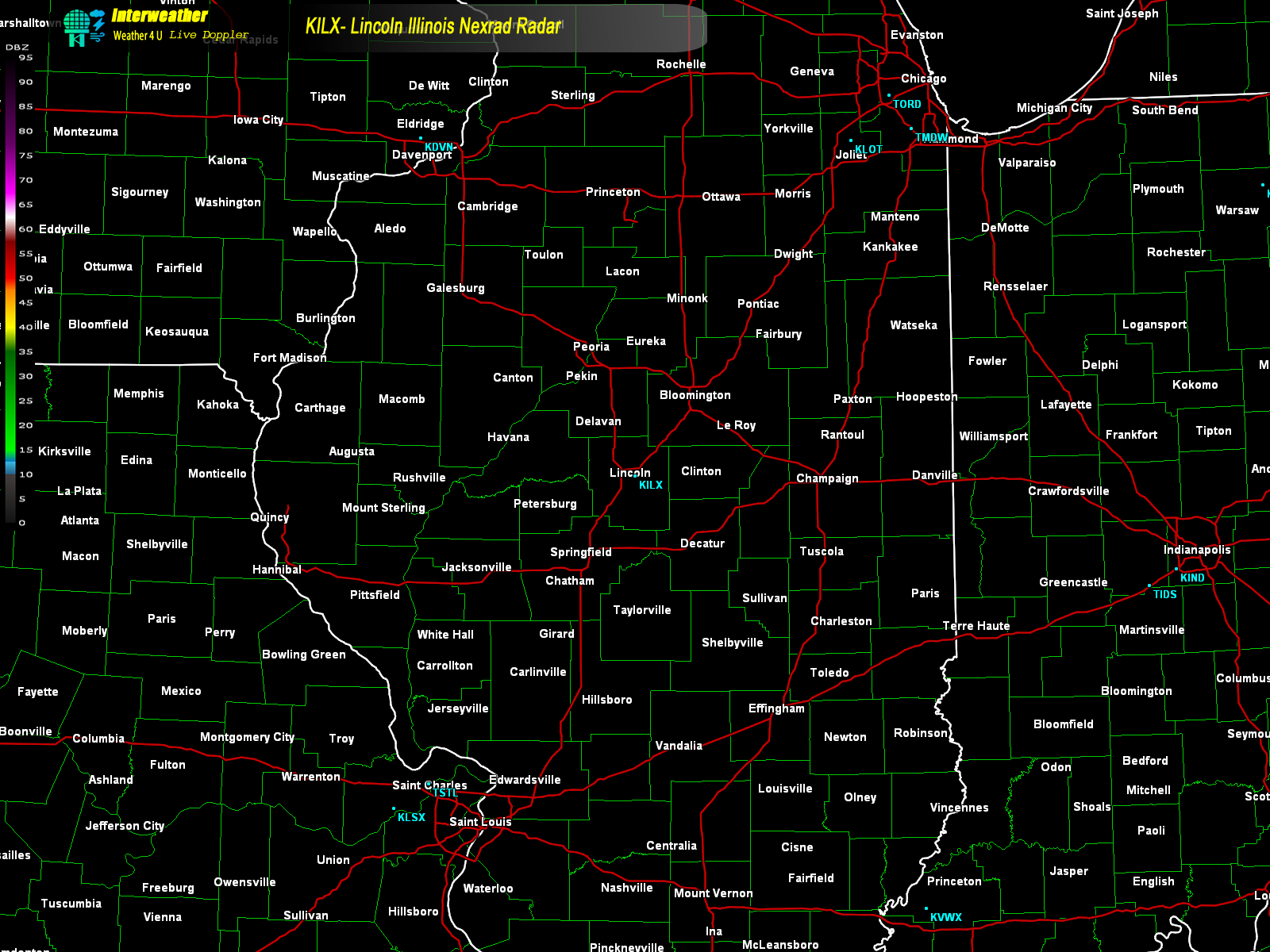 Live radar from KILX