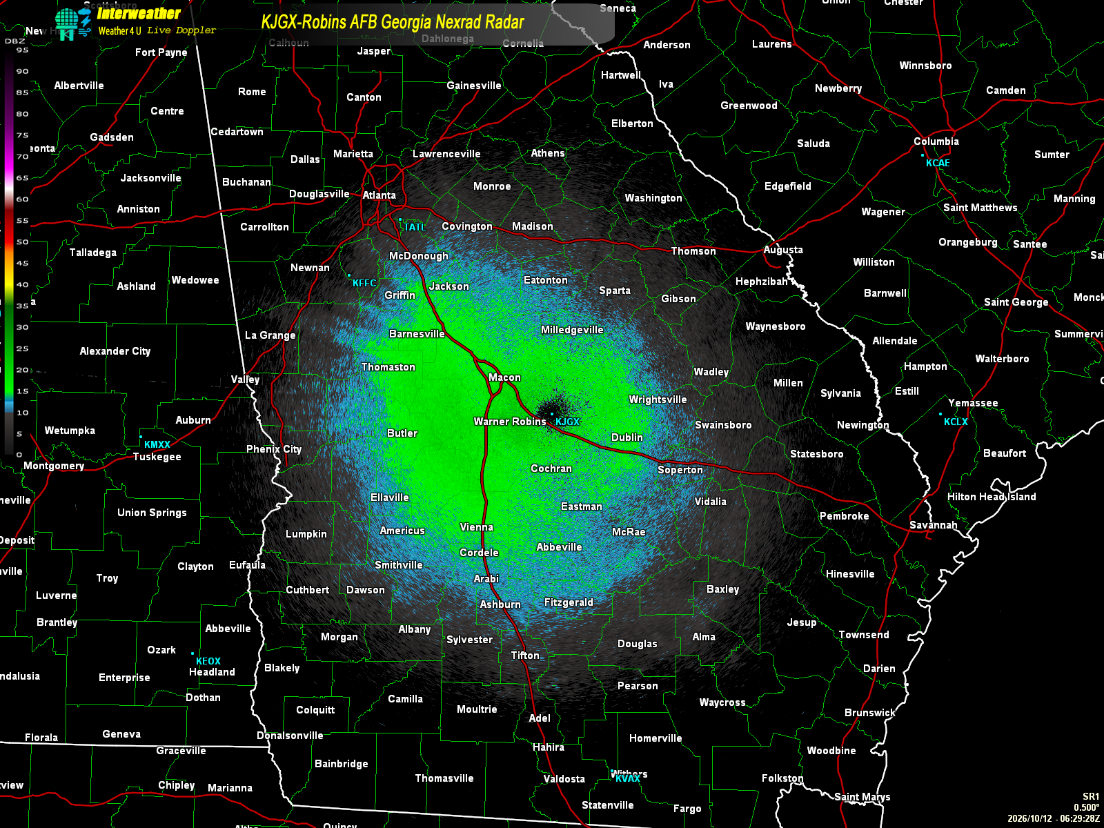 Live radar from KJGX