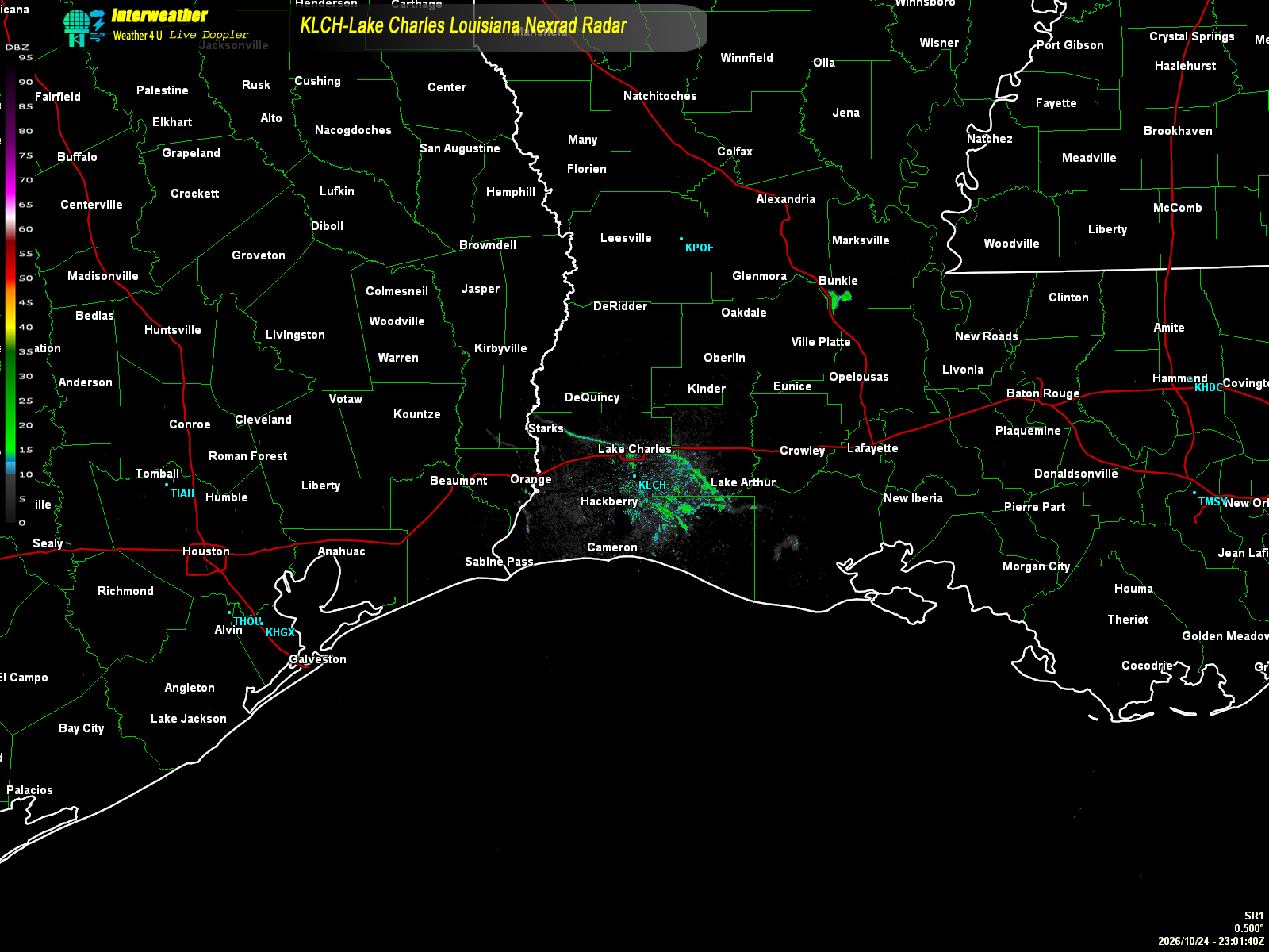 Live radar from KLCH