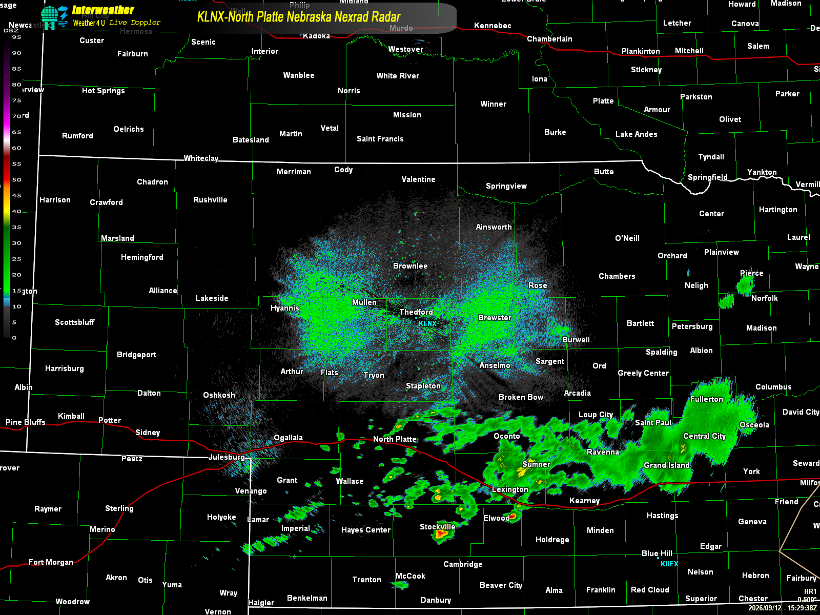 Live radar from KLNX