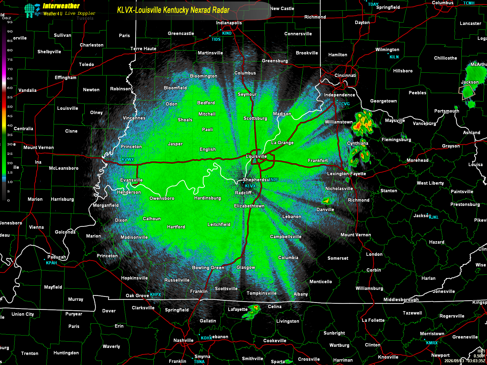 Live radar from KLVX