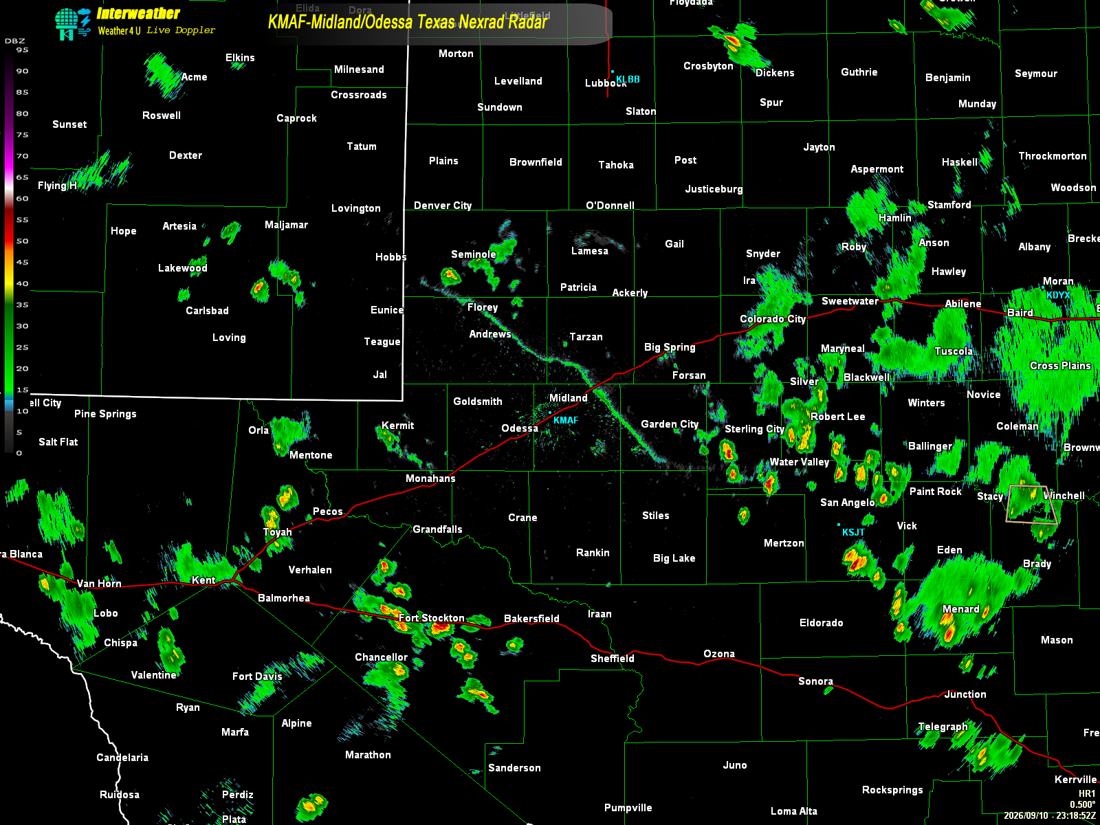 Live radar from KMAF