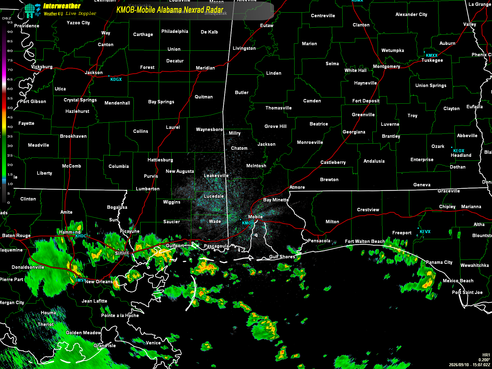 Live radar from KMOB
