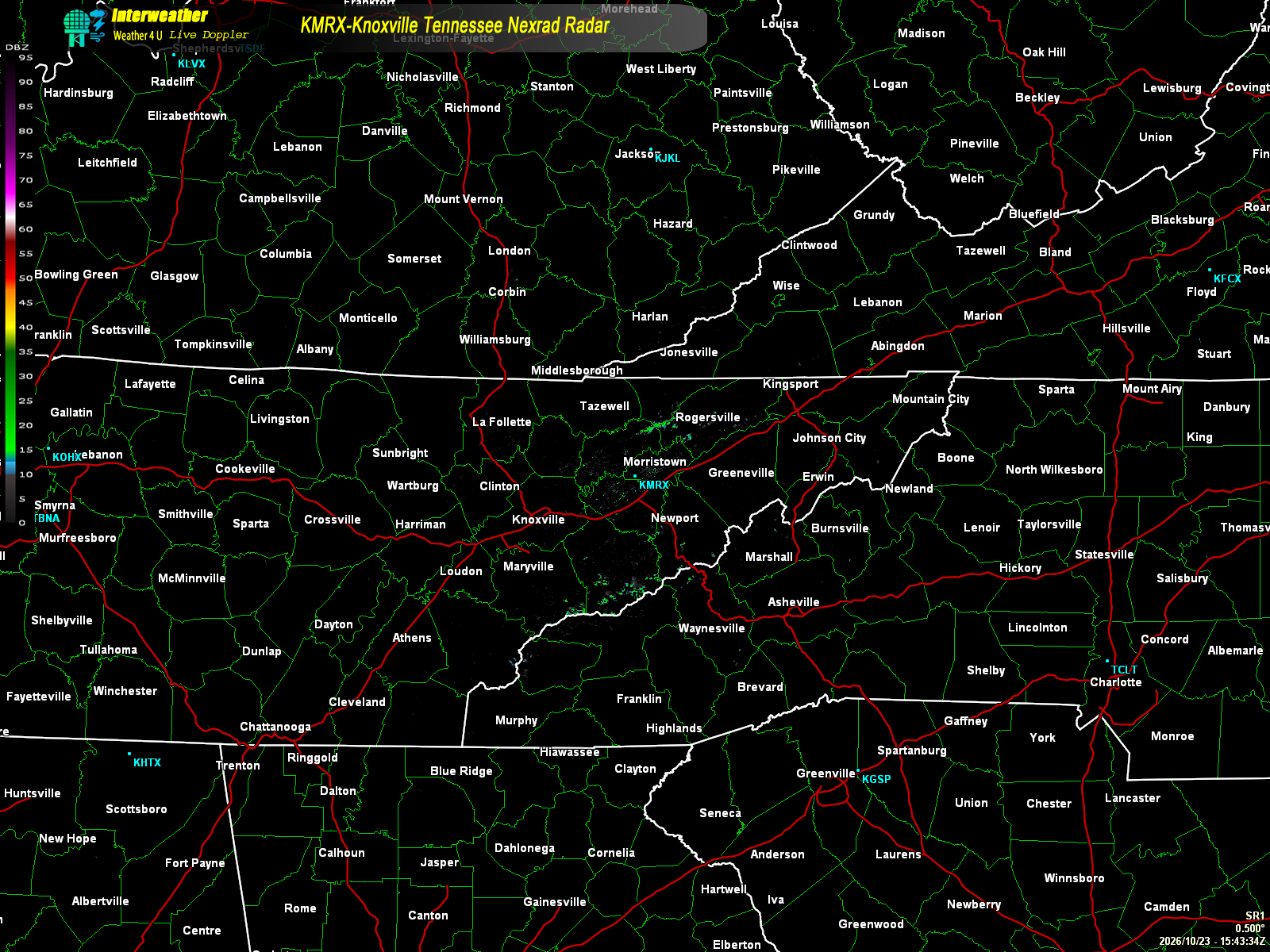 Live radar from KMRX