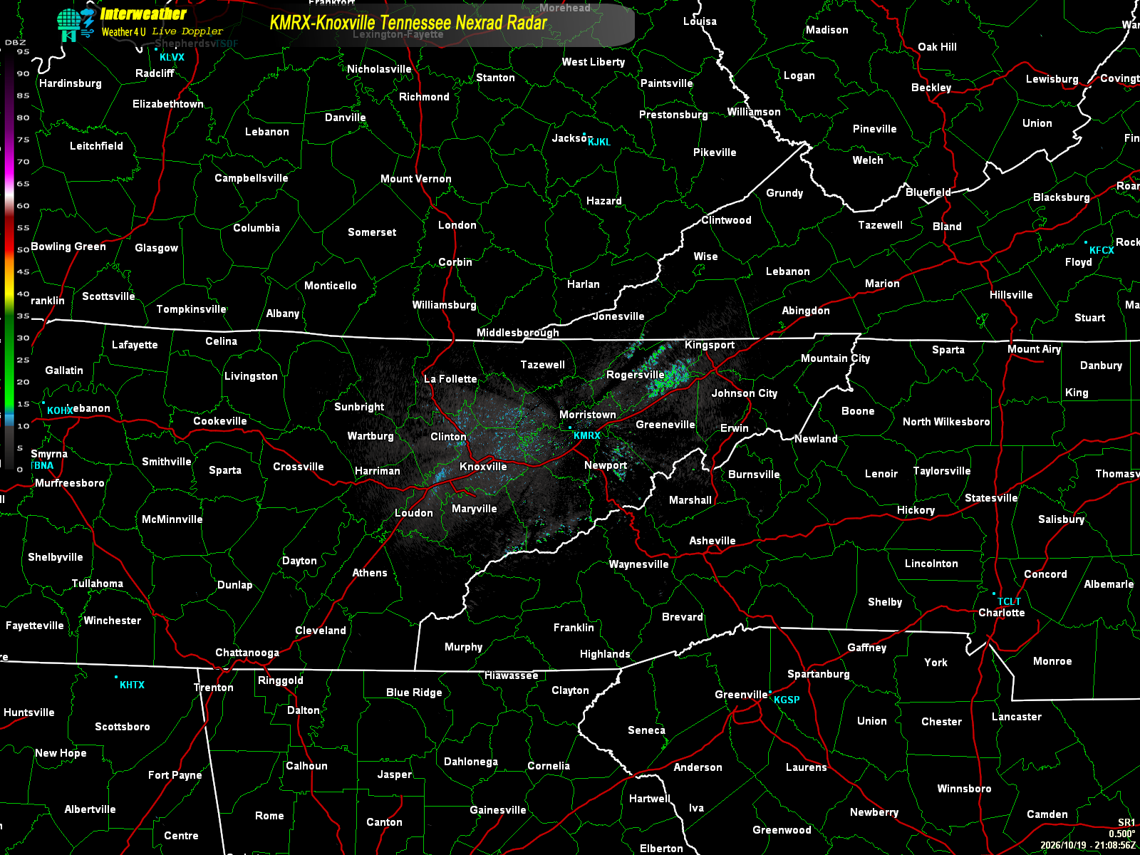 Live radar from KMRX