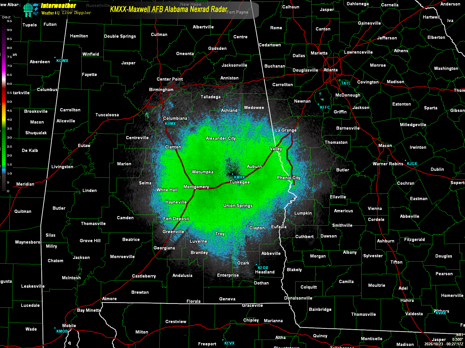 Live radar from KMXX