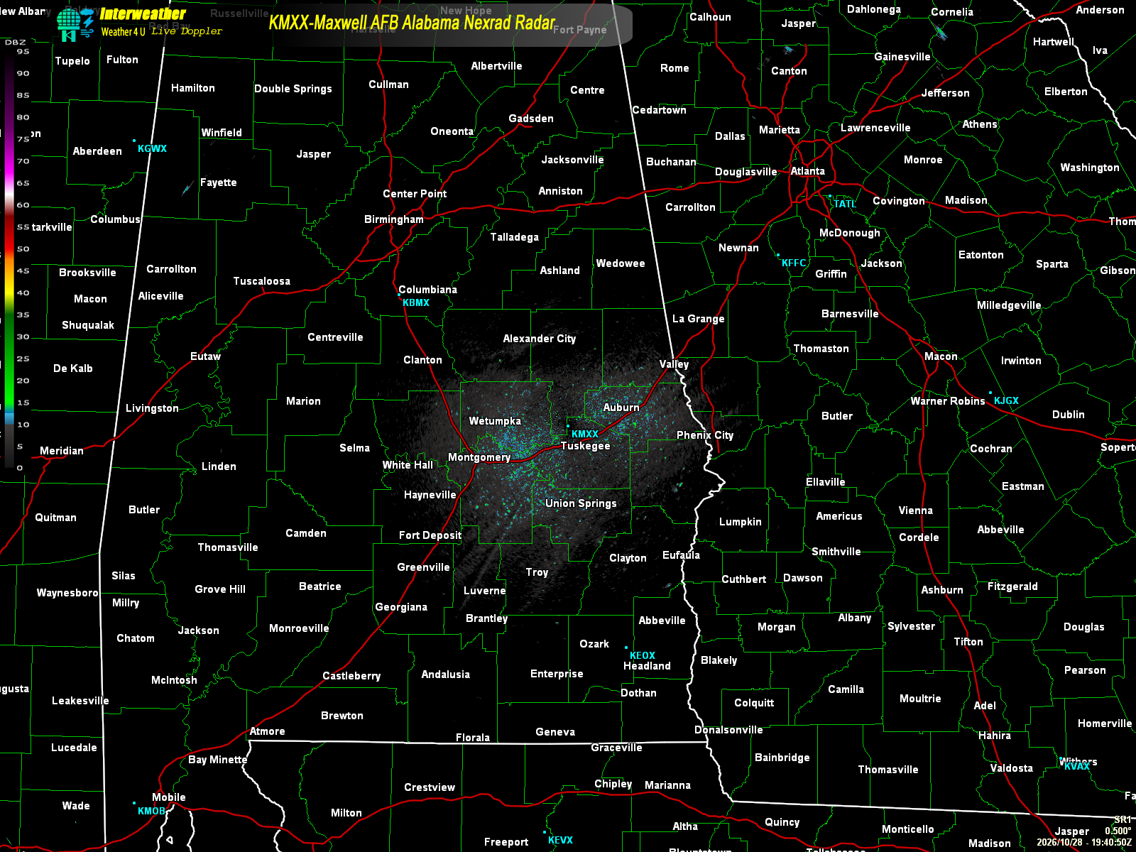 Live radar from KMXX