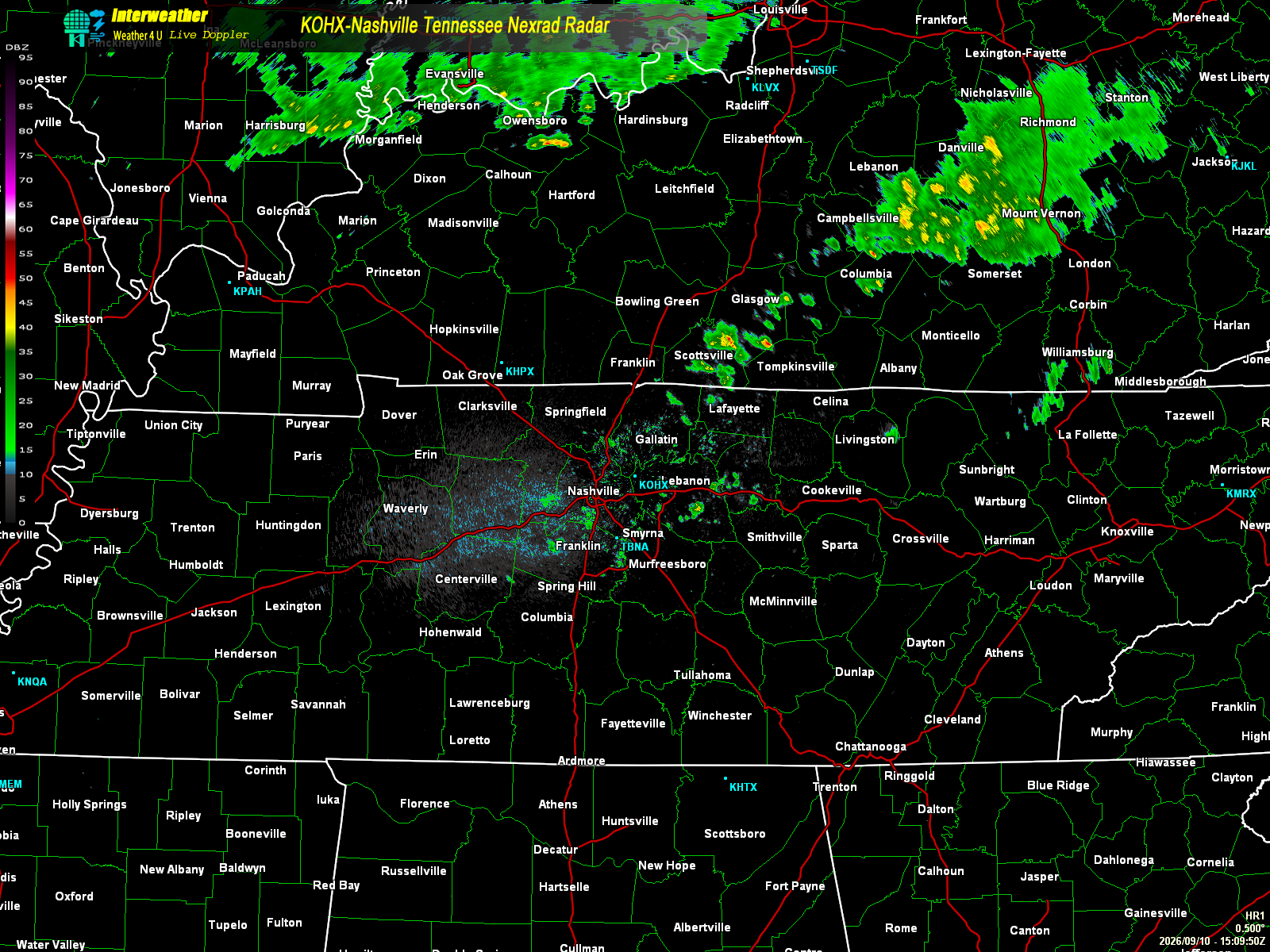 Live radar from KOHX