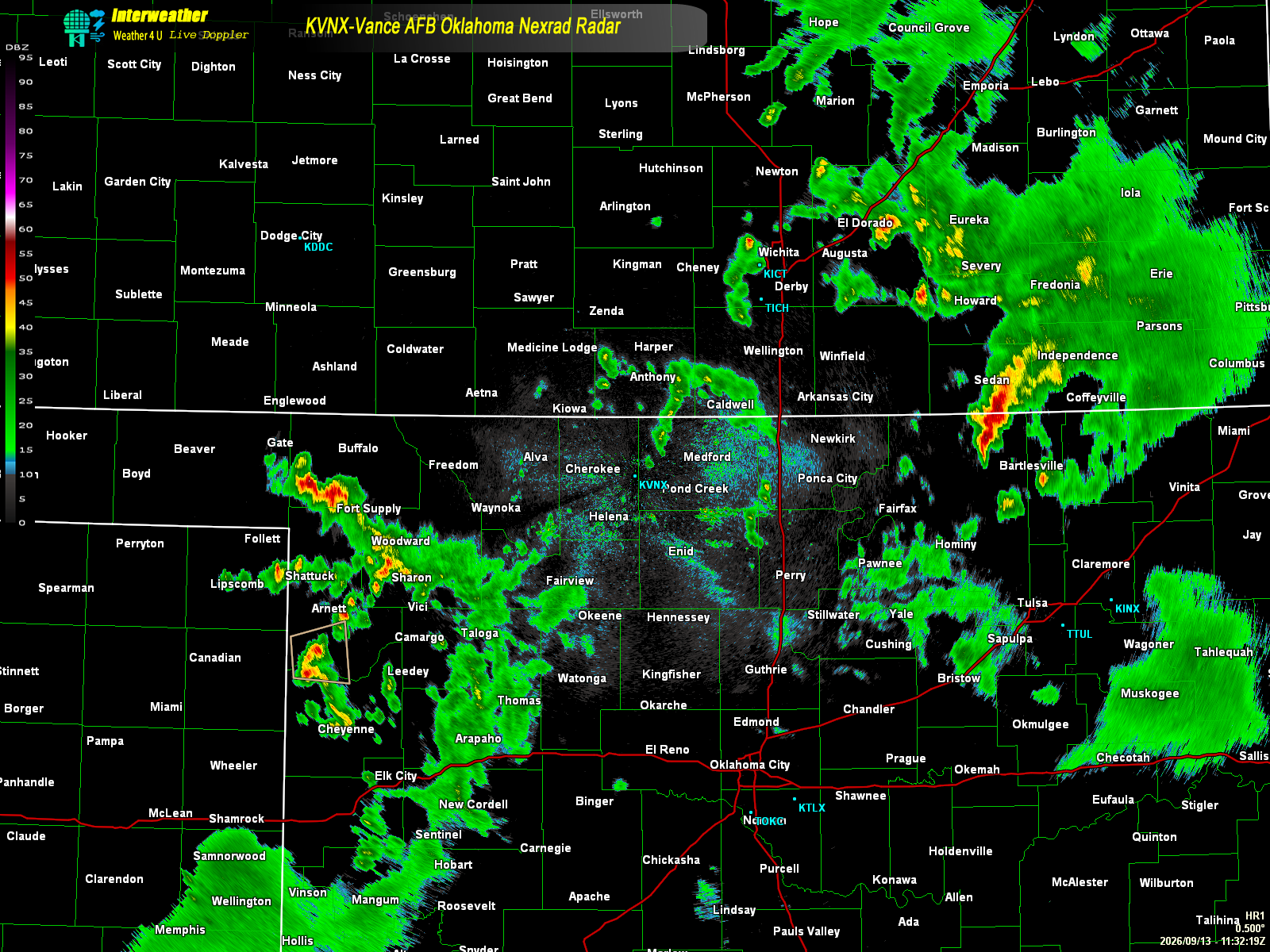 Live radar from KVNX